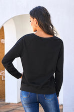 Afbeelding in Gallery-weergave laden, Black French Terry Cotton Blend Pullover Sweatshirt