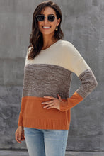 Afbeelding in Gallery-weergave laden, Yellow Color Block Netted Texture Pullover Sweater