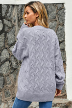 Afbeelding in Gallery-weergave laden, Gray Open Front Button Down Knit Cardigan Coat