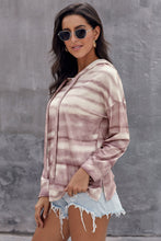 Afbeelding in Gallery-weergave laden, Purple Tie Dye Long Sleeve Drawstring Hoodie