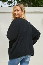 Afbeelding in Gallery-weergave laden, Black Oversize Button Front Cardigan