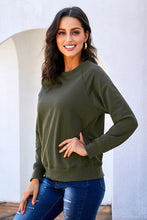 Afbeelding in Gallery-weergave laden, Green French Terry Cotton Blend Pullover Sweatshirt