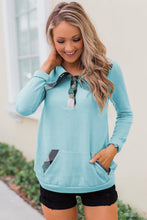 Afbeelding in Gallery-weergave laden, Green Touch of Plaid Pullover Button Sweatshirt