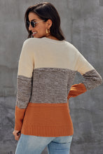 Afbeelding in Gallery-weergave laden, Yellow Color Block Netted Texture Pullover Sweater