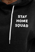 Afbeelding in Gallery-weergave laden, Black Stay Home Squad Pocketed Cotton Blend Hoodie