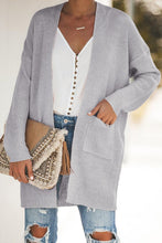 Afbeelding in Gallery-weergave laden, Gray Maribelle Pocketed Cardigan