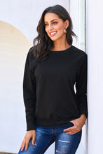 Afbeelding in Gallery-weergave laden, Black French Terry Cotton Blend Pullover Sweatshirt