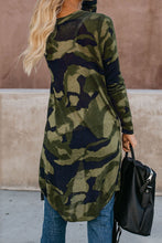 Afbeelding in Gallery-weergave laden, Green Camo Print Long Cardigan