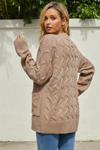 Afbeelding in Gallery-weergave laden, Khaki Open Front Button Down Knit Cardigan Coat