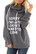 Afbeelding in Gallery-weergave laden, Gray Fashion Letter Print Long Sleeve Pullover Hoodie