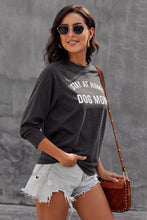 Afbeelding in Gallery-weergave laden, Dark Gray Letter Print Long Sleeve Pullover Casual Sweatshirt