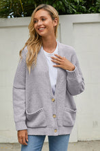 Afbeelding in Gallery-weergave laden, Gray Oversize Button Front Cardigan
