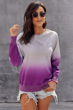 Afbeelding in Gallery-weergave laden, Purple Ombre Crewneck Long Sleeve Sweatshirt
