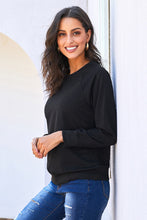 Afbeelding in Gallery-weergave laden, Black French Terry Cotton Blend Pullover Sweatshirt
