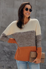 Afbeelding in Gallery-weergave laden, Yellow Color Block Netted Texture Pullover Sweater
