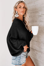 Afbeelding in Gallery-weergave laden, Black Chillaxin¡¯ Dolman Knit Sweater
