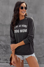 Afbeelding in Gallery-weergave laden, Dark Gray Letter Print Long Sleeve Pullover Casual Sweatshirt
