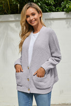 Afbeelding in Gallery-weergave laden, Gray Oversize Button Front Cardigan
