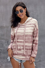 Afbeelding in Gallery-weergave laden, Purple Tie Dye Long Sleeve Drawstring Hoodie
