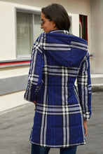 Afbeelding in Gallery-weergave laden, Blue Vintage Plaid Cotton Quilted Trench Coat
