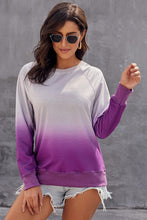 Afbeelding in Gallery-weergave laden, Purple Ombre Crewneck Long Sleeve Sweatshirt

