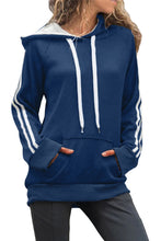 Afbeelding in Gallery-weergave laden, Blue Basic Cotton Hoodie with Kangaroo Pocket
