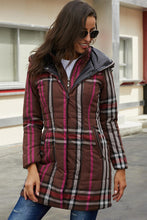 Afbeelding in Gallery-weergave laden, Brown Vintage Plaid Cotton Quilted Trench Coat
