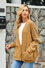 Afbeelding in Gallery-weergave laden, Brown Oversize Button Front Cardigan
