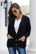 Afbeelding in Gallery-weergave laden, Black Oversize Button Front Cardigan
