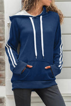 Afbeelding in Gallery-weergave laden, Blue Basic Cotton Hoodie with Kangaroo Pocket
