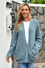 Afbeelding in Gallery-weergave laden, Sky Blue Oversize Button Front Cardigan
