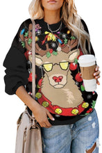 Afbeelding in Gallery-weergave laden, Black Merry Christmas Holiday Cartoon Print Sweatshirt
