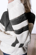 Afbeelding in Gallery-weergave laden, Gray Colorblock Furry Zipped Pullover Sweatshirt Outwear
