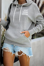 Afbeelding in Gallery-weergave laden, Gray Stay Home Squad Pocketed Cotton Blend Hoodie
